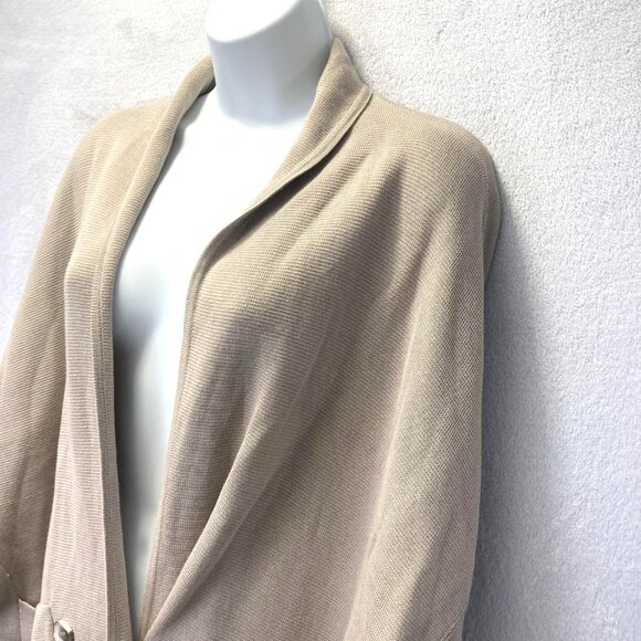 MarlaWynne Oversized Cardigan Sweater Womens XXS Tan Poncho Lagenlook Pockets - Picture 4 of 16